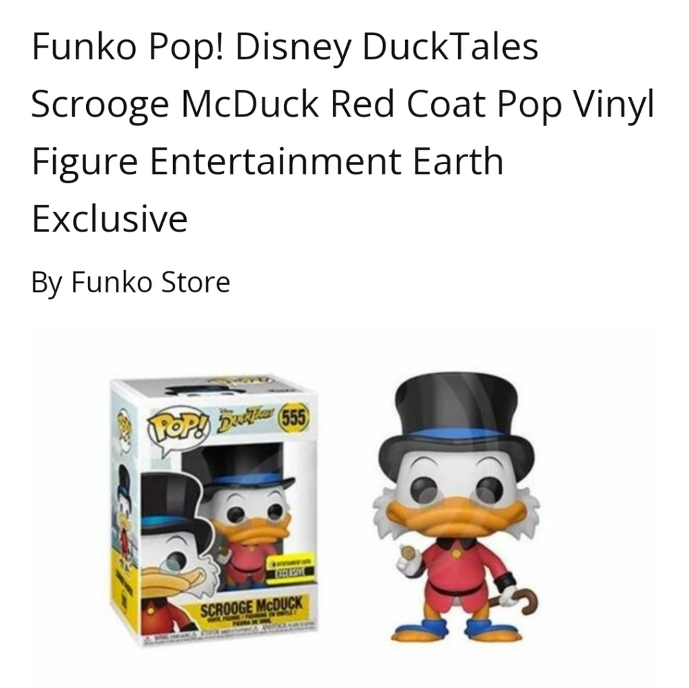 Funko pop Disney EXCLUSIVE Scrooge McDuck